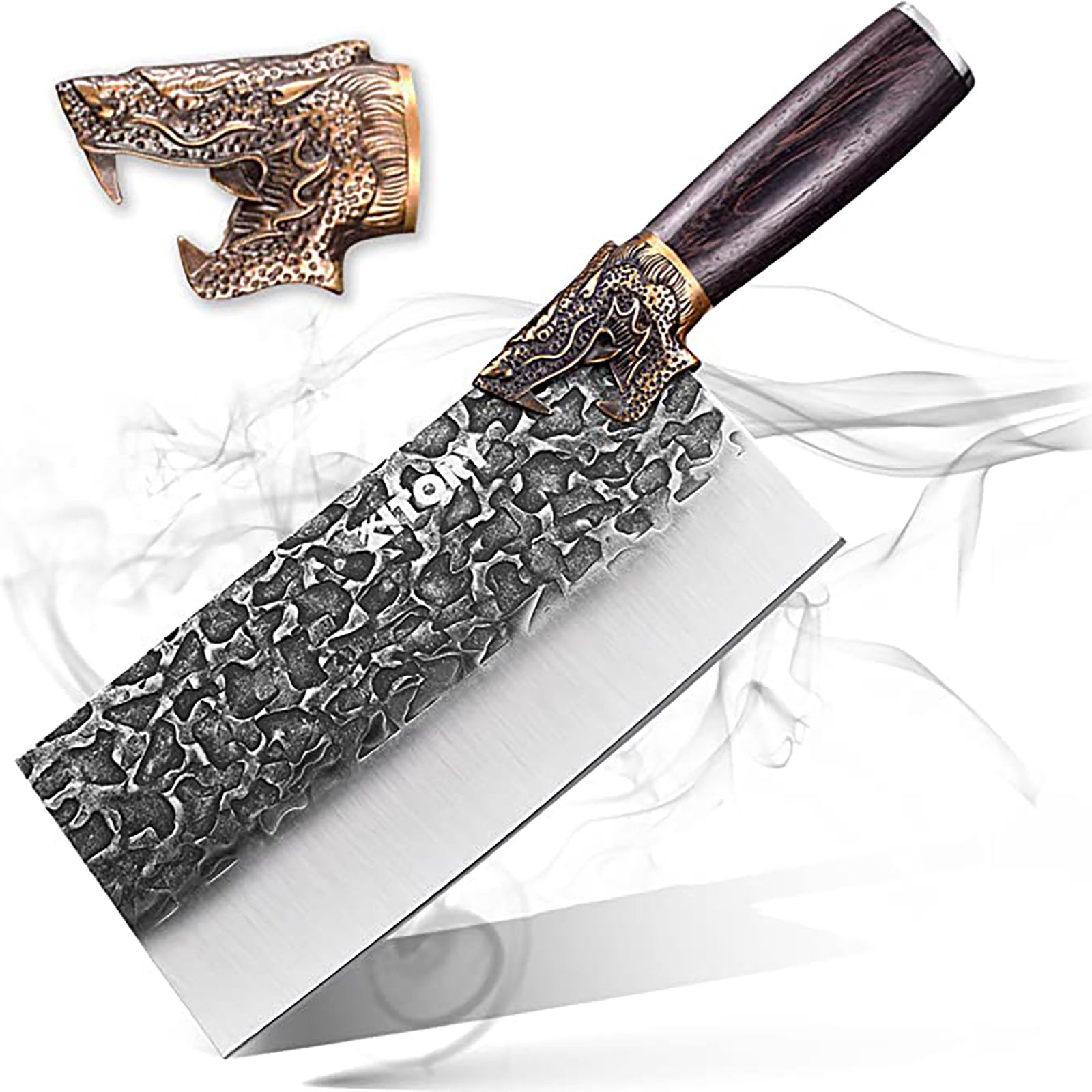 Tradisonal Asian Dragon Handmade Kitchen Cleaver Chopper