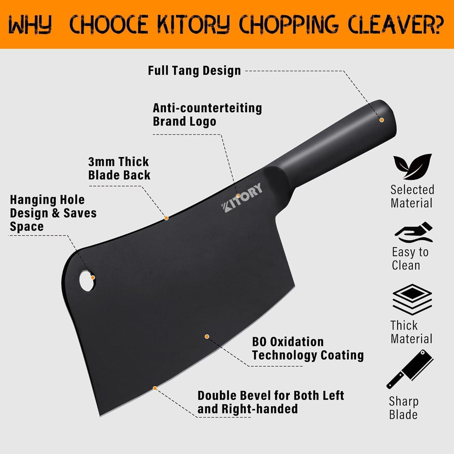 Kitory 7'' Stainless Steel Meat Cleaver - KITORY Cutlery