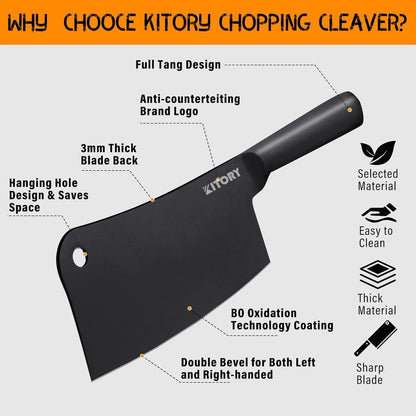 Kitory 7'' Stainless Steel Meat Cleaver - KITORY Cutlery