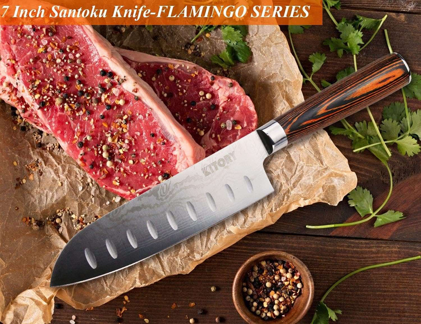 Kitory 7'' Japanese Santoku Knife - KITORY Cutlery