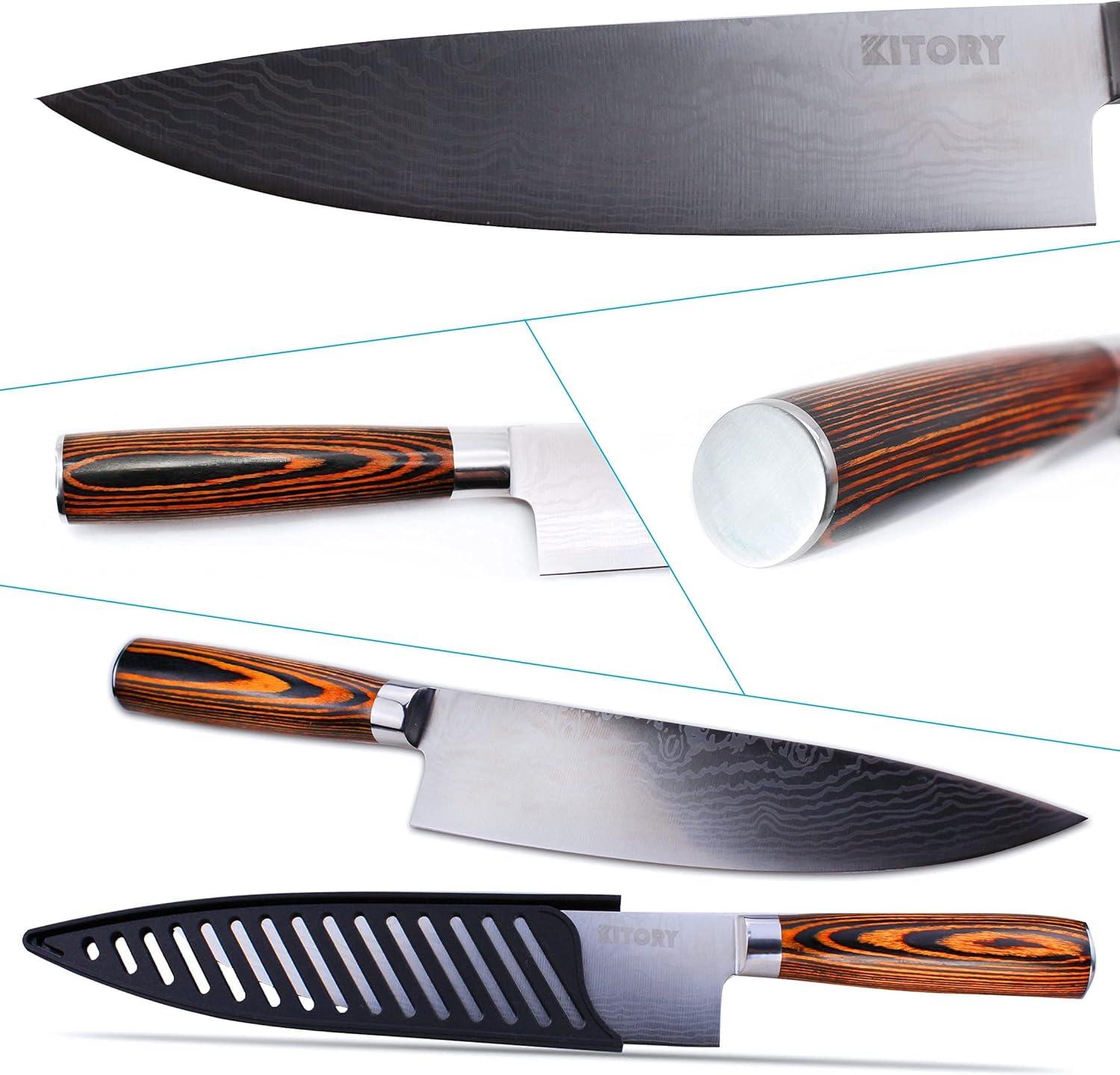 Kitory 8'' Chef Knife with Sheath, German High Carbon Stainless Steel - KITORY Cutlery