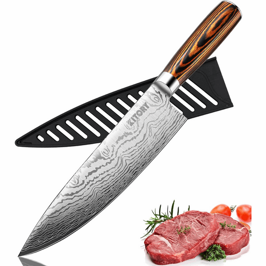 Kitory 8'' German Steel Chef Knife with Sheath