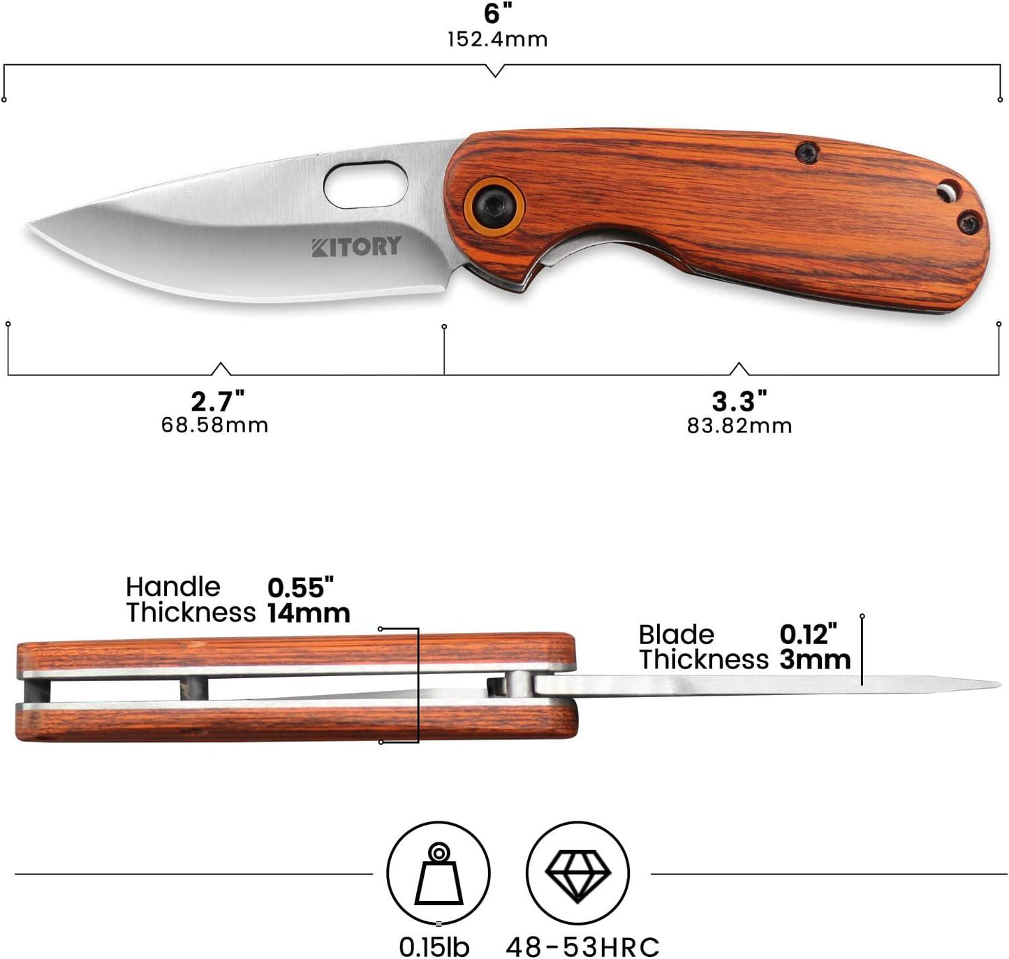 Kitory 2.7'' EDC Pocket Knife