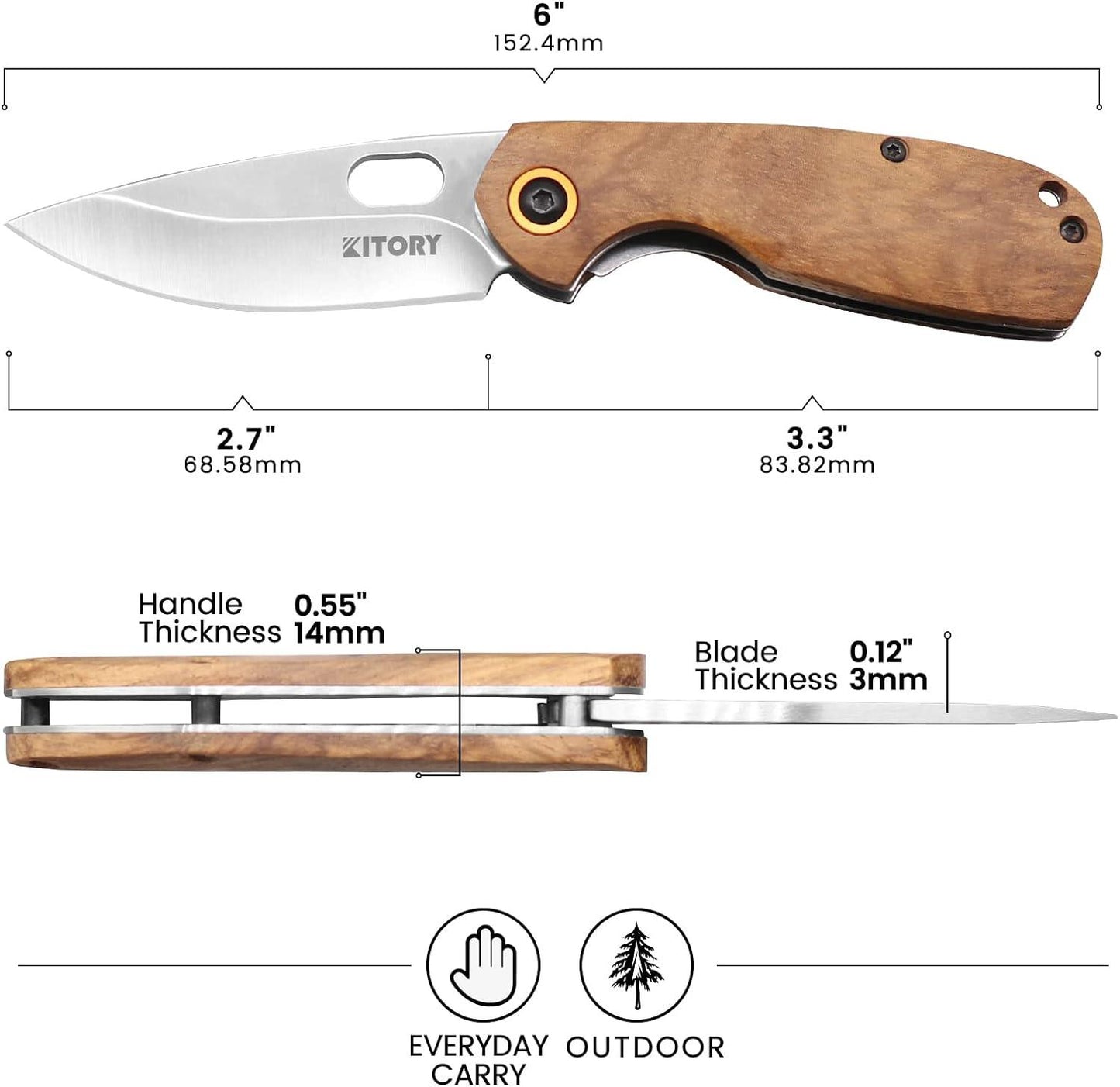 Kitory 2.7'' EDC Pocket Knife