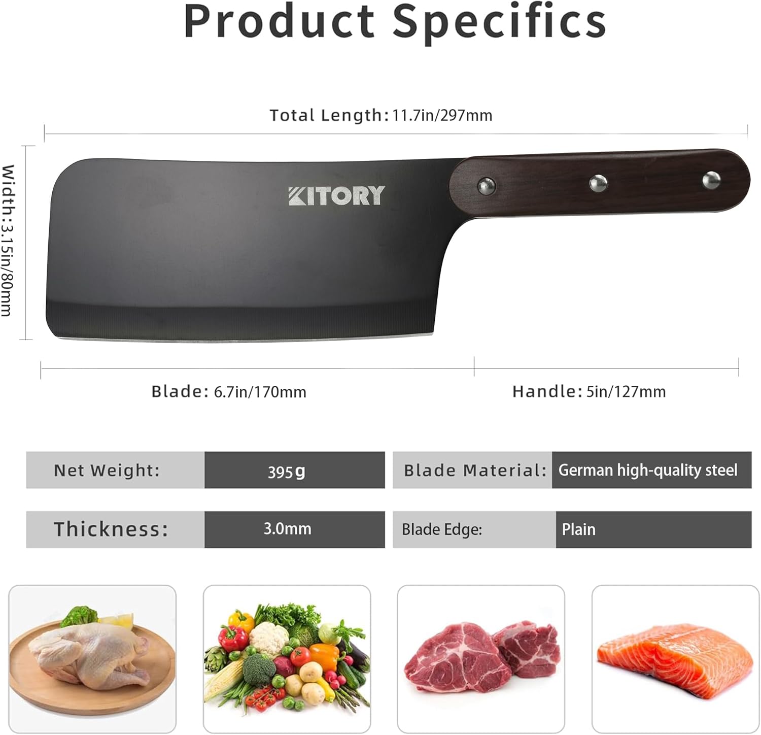 Kitory 6.7'' Meat Cleaver - KITORY Cutlery