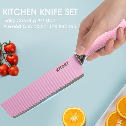 Kitory 6 Piece Pink Knife Set