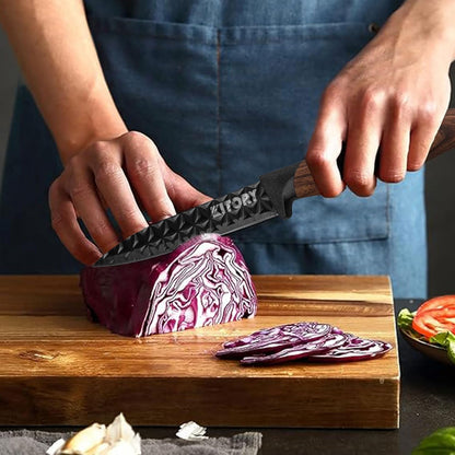 Kitory 5 Piece Embossed Knife Set, Non-Stick Kitchen Knives