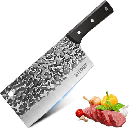 Kitory 7'' Cleaver Knife, Hand Forged High Carbon Stainless Steel - KITORY Cutlery