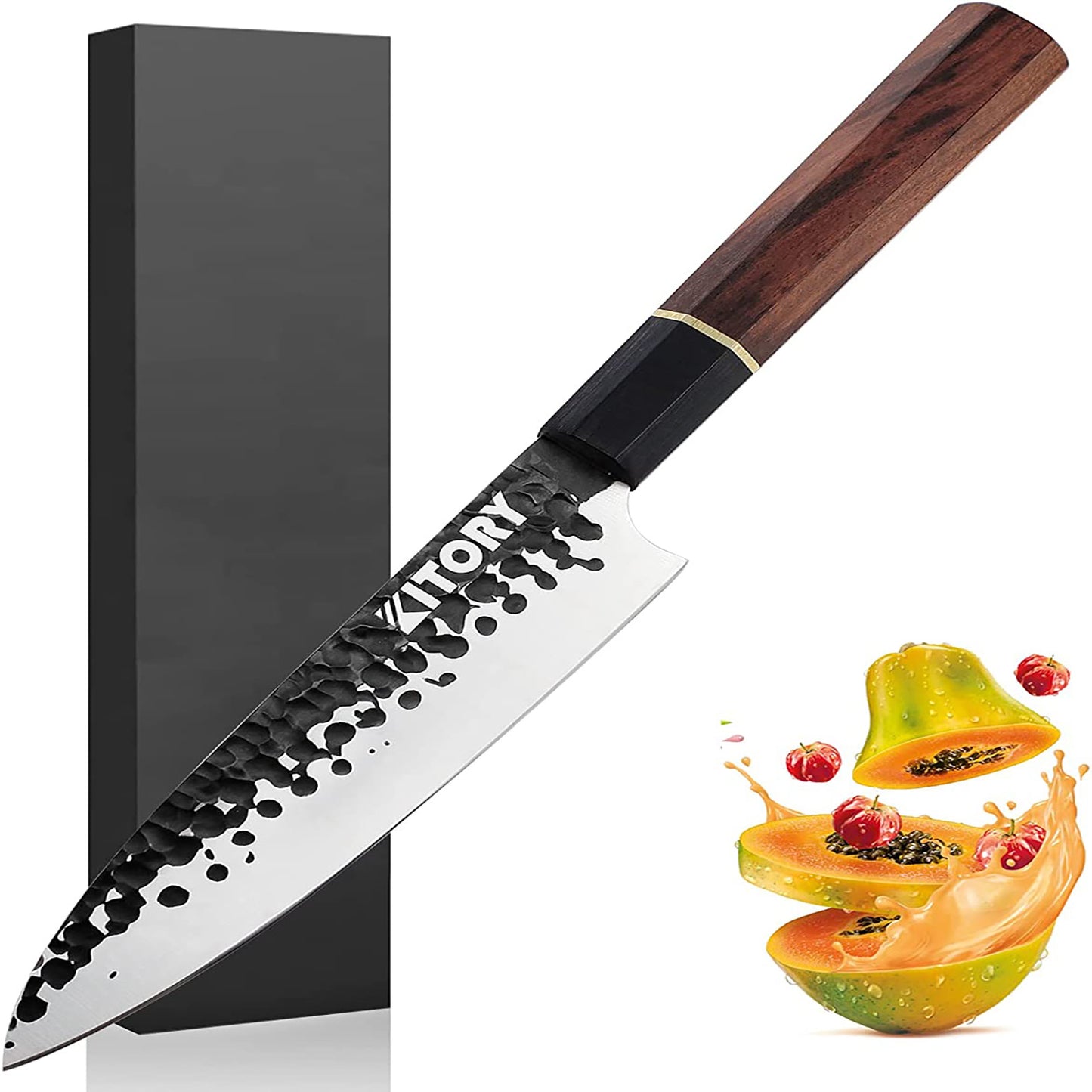  FAMCÜTE Japanese Chef Knife Set, 3 Layer 9CR18MOV Clad