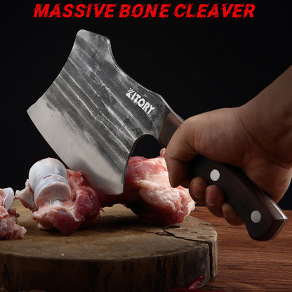 Meat Cleaver Knives Hand Forged Butcher Knife Heavy Duty Bone Chopper High  Carb